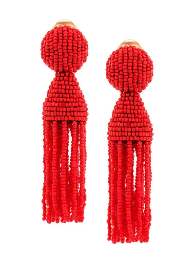 Oscar De La Renta Beaded Clip-on Earrings