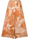 See By Chloé Foliage Print Cropped Wide Leg Trousers