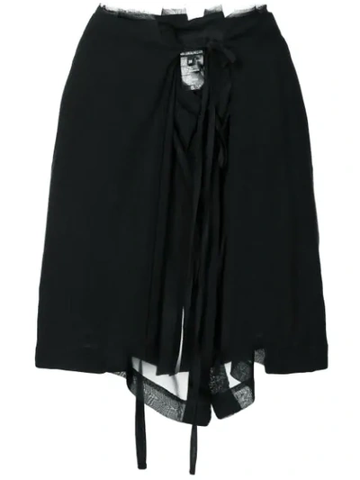 Ann Demeulemeester Lace Open Front Skirt - Black