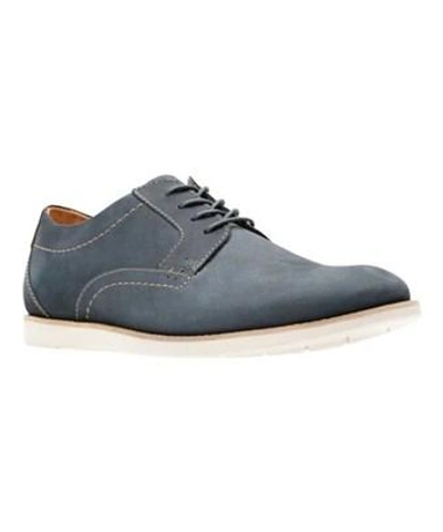 Clarks Men's Raharto Suede Plain-toe Oxfords Men's Shoes In Blue Nubuck
