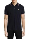 Moncler Cotton Polo In Medium Blue