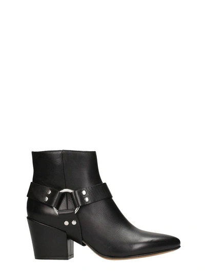 Buttero Black Shiny Leather Ankle Boot