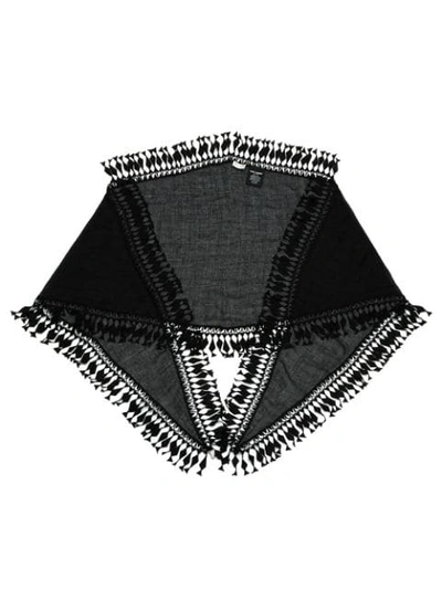 Saint Laurent Long Tassel Embellished Stole In Black