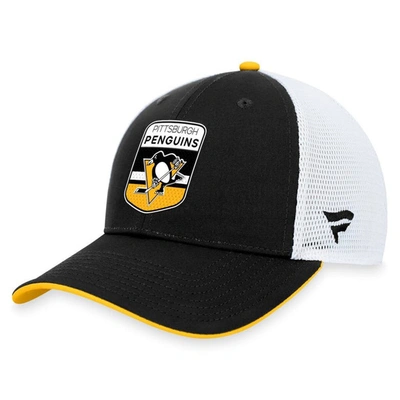 Fanatics Branded  Black Pittsburgh Penguins 2023 Nhl Draft On Stage Trucker Adjustable Hat