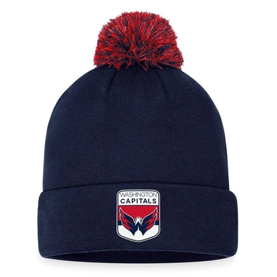 Fanatics Branded  Navy Washington Capitals 2023 Nhl Draft Cuffed Knit Hat With Pom
