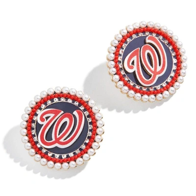 Baublebar Washington Nationals Statement Stud Earrings In Gold-tone