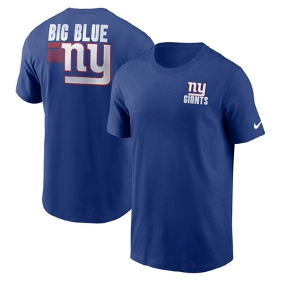 Nike Royal New York Giants Blitz Essential T-shirt In Blue