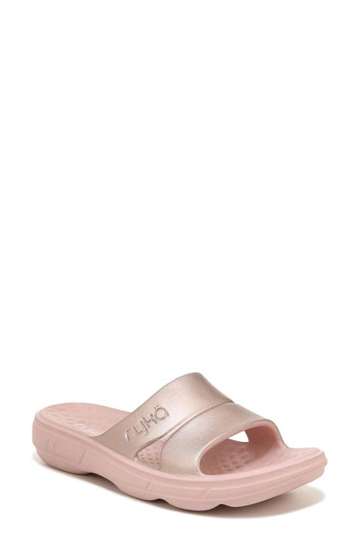 Ryka Women's Restore-slide Sport Slides In Rose Gold