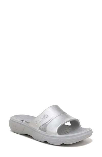 Ryka Women's Restore-slide Sport Slides In Silver