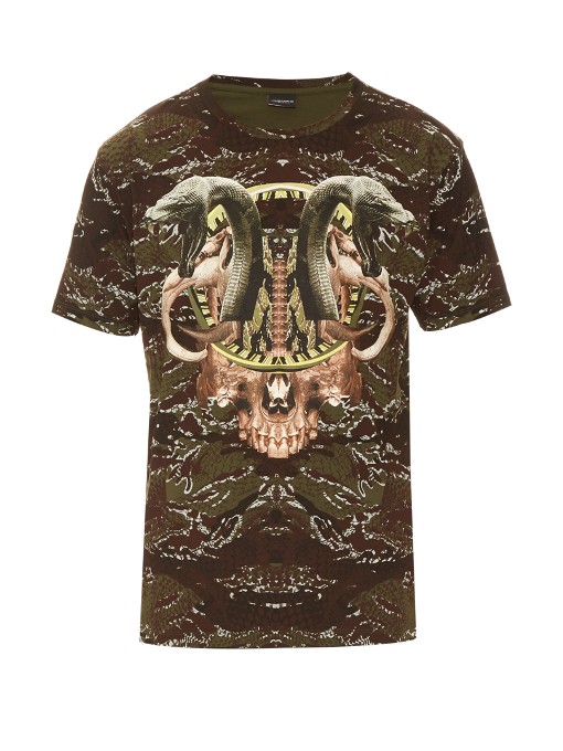 eskalere assistent Feasibility Marcelo Burlon County Of Milan Cardenas Digital-print Cotton T-shirt In  Green And Brown Camouflage Snake-print | ModeSens