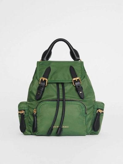 Burberry The Small Crossbody Rucksack In Nylon In Racing Green