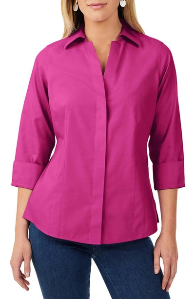 Foxcroft Taylor Fitted Non-iron Shirt In Fuchsia