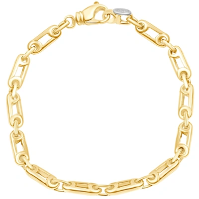 Pompeii3 Men's Link 14k Gold (23gram) Or Platinum (38gram) 4-5.5mm Bracelet 8.5" In Silver
