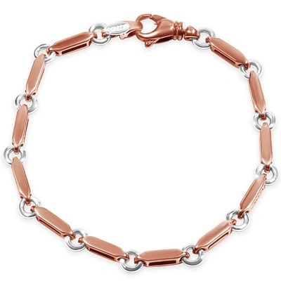 Pompeii3 Men's Link 14k Gold (26gram) Or Platinum (42gram) 4.5mm Bracelet 8.5" In Silver