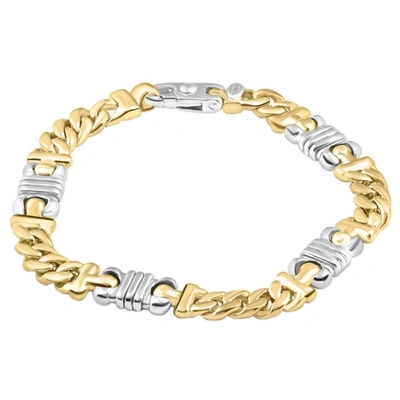 Pompeii3 Men's Figaro 14k Gold (62gram) Or Platinum (99gram) 9mm Link Bracelet 8.75" In Multi