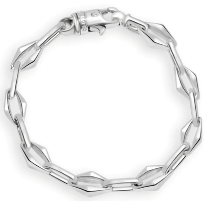 Pompeii3 Men's Link 14k Gold (40gram) Or Platinum (65gram) 6-8.5mm Bracelet 8.25" In Silver