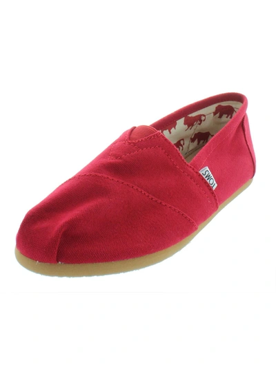 Toms Classics Womens Canvas Slip On Slip-on Sneakers In Red