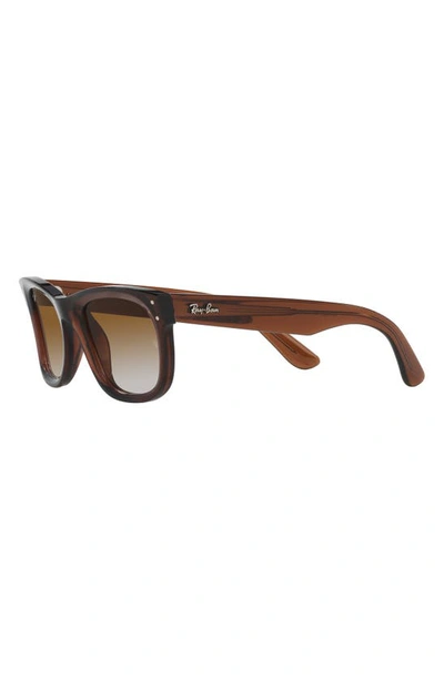 Ray Ban Reverse Wayfarer 53mm Gradient Square Sunglasses In Brown/brown Gradient
