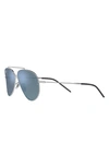 Ray Ban Reverse 62mm Oversize Aviator Sunglasses In Silver