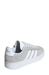 Adidas Originals Grand Court Alpha Tennis Sport Sneaker In Grey/ White/ Silver Metallic