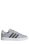Adidas Originals Grand Court 2.0 Tennis Sneaker In Silver/olive/ White