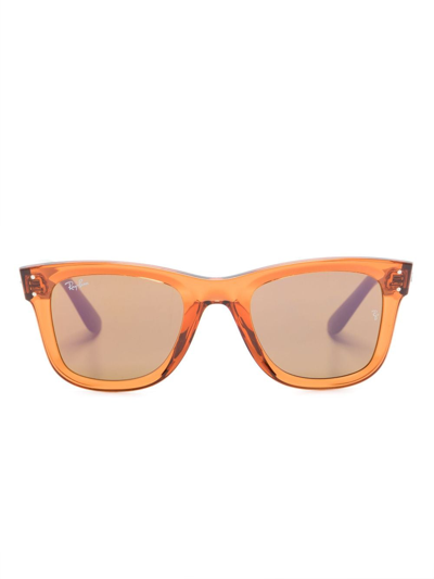 Ray Ban Reverse Wayfarer 53mm Square Sunglasses In Orange