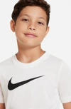 Nike Kids' Dri-fit Legend T-shirt In White/ Black