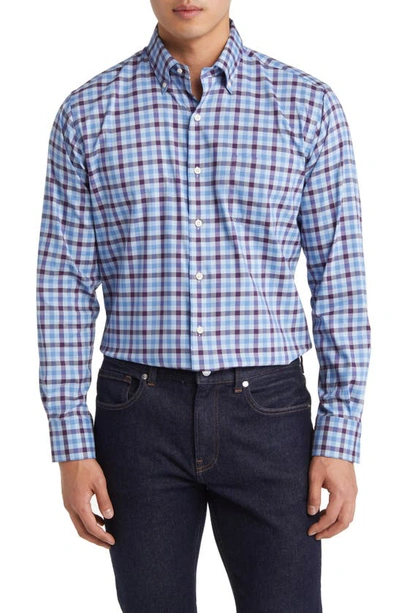 Peter Millar Becket Classic Fit Check Stretch Button-down Shirt In Cottage Blue