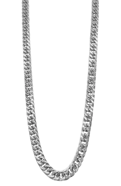 Adornia Water Resistant Cuban Chain Necklace In Silver