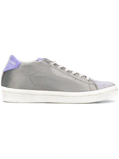 Leather Crown Metallic Low-top Trainers