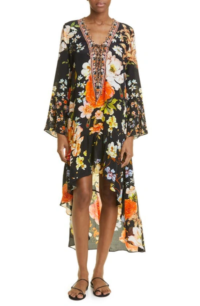 Camilla Secret History Long Sleeve Silk High-low Dress