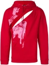 Raf Simons Cut Out Detail Hoodie - Red