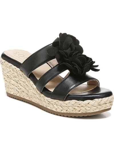 Soul Naturalizer Oodles-flwr Womens Slip On Wedge Sandals In Black