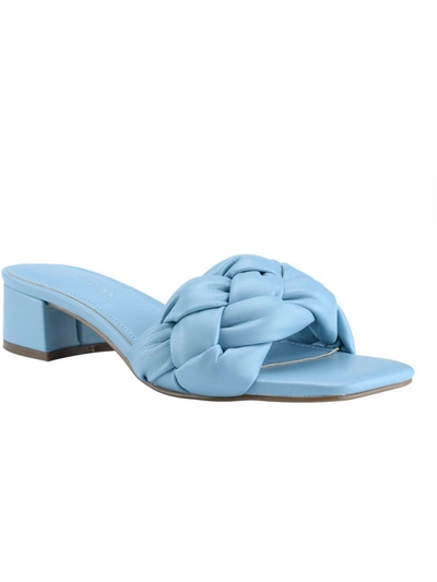 Marc Fisher Calicea Womens Square Toe Casual Slide Sandals In Blue