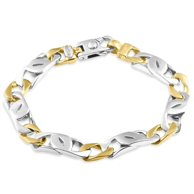 Pompeii3 Men's 14k Gold (44gram) Or Platinum (70gram) 8.5mm Link Bracelet 8.25" In Silver