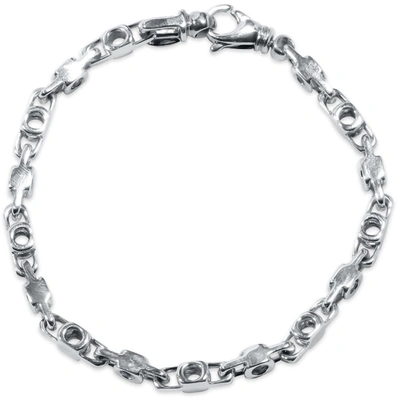 Pompeii3 Men's Link 14k Gold (20gram) Or Platinum (32gram) 4.5mm Bracelet 8.5" In Silver