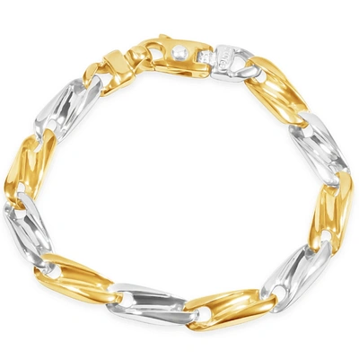 Pompeii3 Men's Link 14k Gold (36gram) Or Platinum (59gram) 8.5mm Bracelet 8.5" In Silver