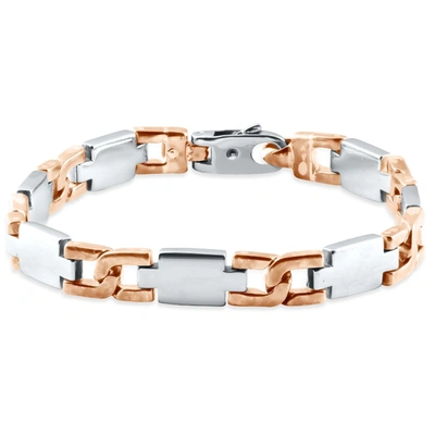 Pompeii3 Men's Link 14k Gold (89gram) Or Platinum (143gram) 9.5mm Bracelet 8.5" In Silver
