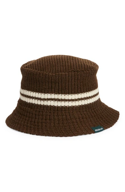 Afield Out Morro Stripe Wool Bucket Hat In Brown