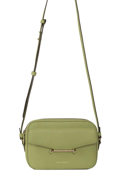 Strathberry Mosaic Leather Crossbody Camera Bag In Olive