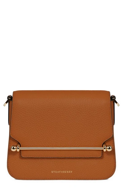 Strathberry Ace Mini Leather Crossbody Bag In Tan
