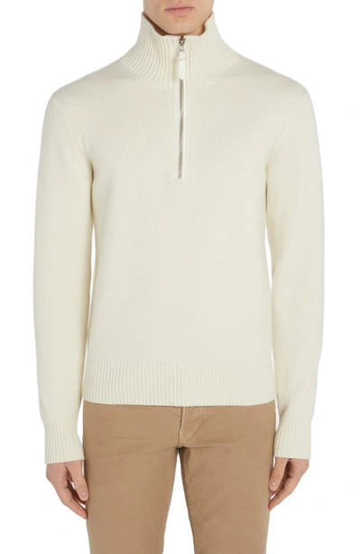 Tom Ford Cashmere High Neck Pullover In Ivory