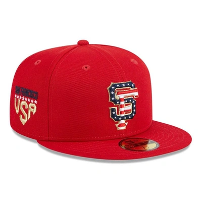 New Era Red San Francisco Giants 2023 Fourth Of July 59fifty Fitted Hat