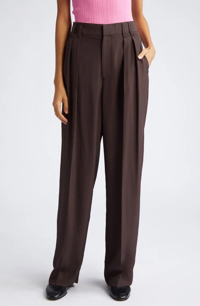 Maria Mcmanus Double Pleat Trousers In Chocolate