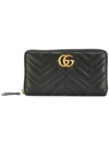 Gucci Gg Marmont Quilted-leather Wallet In Black