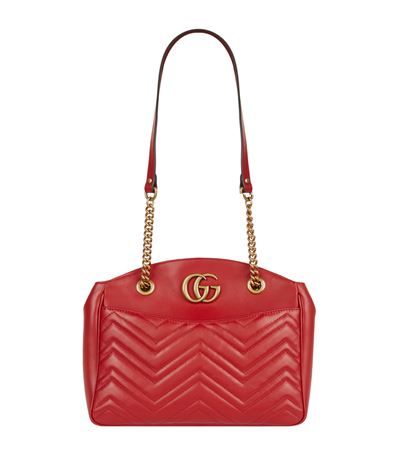 Gucci Gg Marmont Medium Matelassé Tote In Red | ModeSens