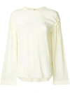 Cedric Charlier Gathered Sleeves Blouse In Yellow & Orange