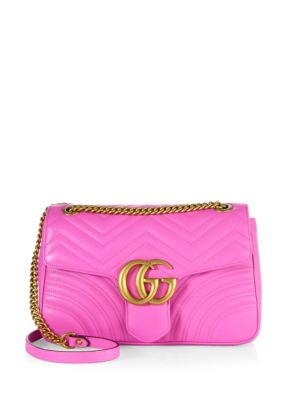 Gucci Gg Marmont 2.0 Medium Quilted Shoulder Bag, Bright Pink | ModeSens