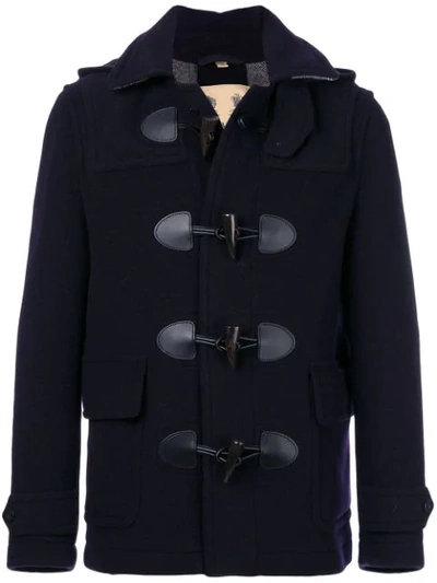 Burberry Plymouth Toggle-front Wool-blend Coat In Navy | ModeSens