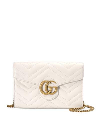 Gucci Gg Marmont Mini MatelassÉ Chain Bag, White | ModeSens